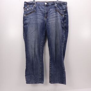 Rock & Republic Kendall Straight Jeans Women's Size 16 Blue Mid Rise 36x25